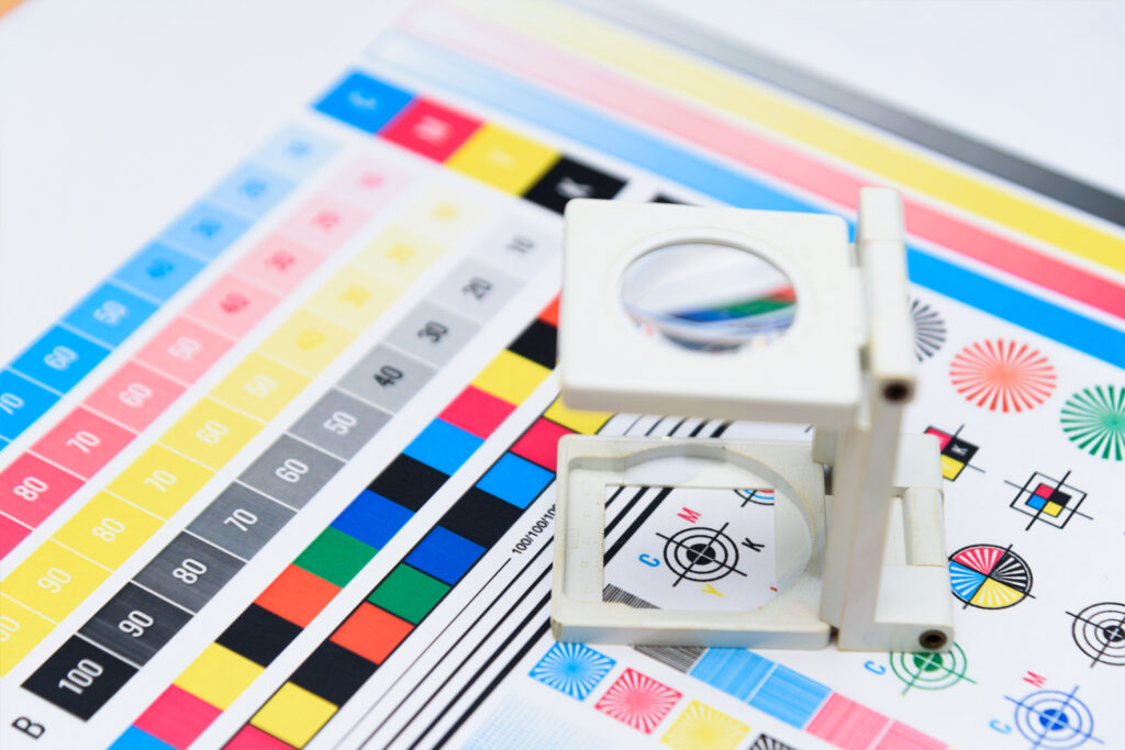 Thread Counter measuring print registration and color management in the printing industry.