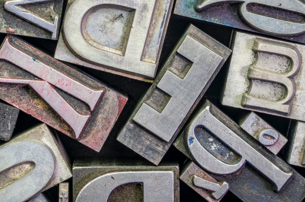 Random letterpress blocks use to illustrate typography.